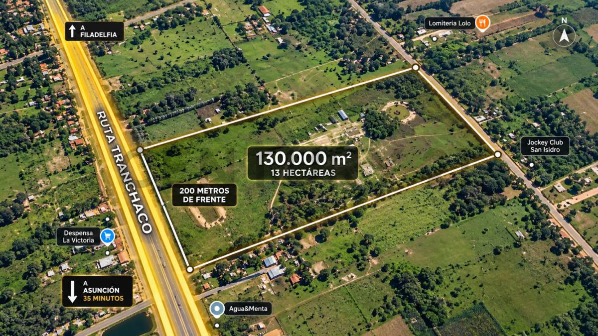 Terreno estratégico de 13 hectáreas de calle a calle sobre la Ruta Transchaco — foto 1