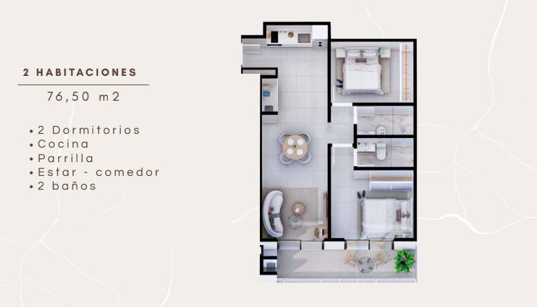 Depto. de 1 Dorm. en ALTEA TOWER | Mburucuyá — foto 1