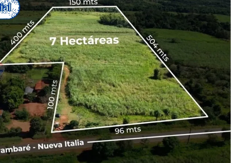 VENDO TERRENO 7 HECTAREAS VILLETA SRUTA GUARAMBARE NUEVA ITALIA ZONA MIXTA PTODO USO — foto 1